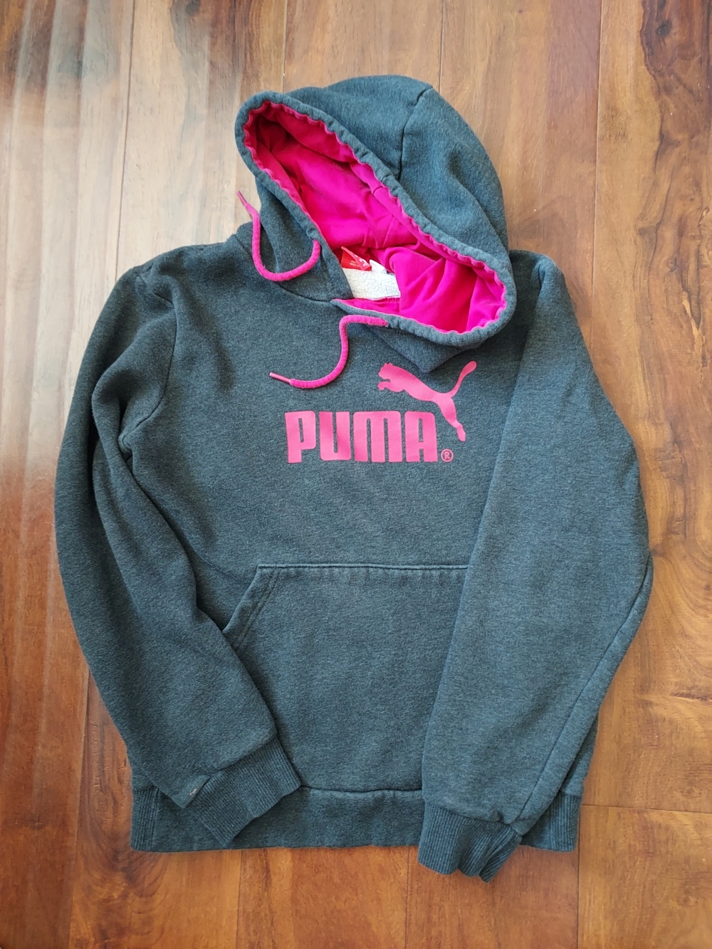 Puma Grey Hoodie with Pink Accents - Picture 2 of 5